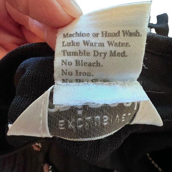 Exclusively Misook Cardigan Jacket XS Black Knit Tribal Geometric Trim Loop - Picture 16 of 16